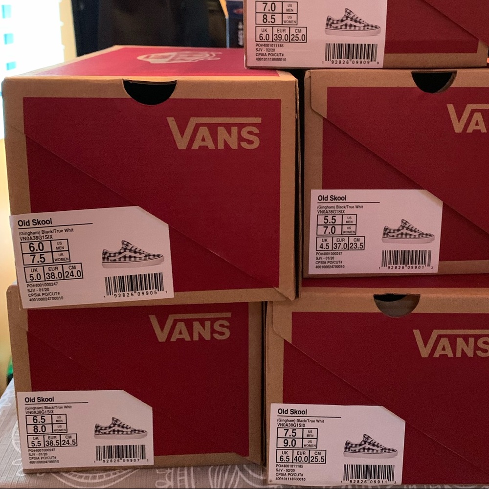 VANS Women’s Gingham Old Skool Black/White Various - Picture 10 of 10